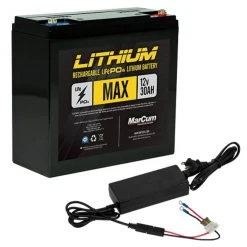 New Products Marcum Max Lithium 12V 30AH LIFEPO4 Battery And 6AMP Charger Kit